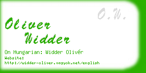 oliver widder business card